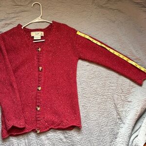 Vintage Laura Ashley Red Knit Cardigan
